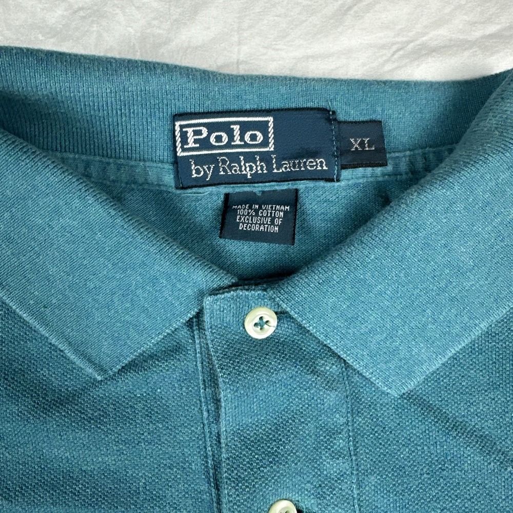 Polo Ralph Lauren Shirt Mens XL Blue Teal Yellow Pony Cotton Nautical Preppy‎ - Picture 4 of 7